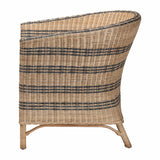 Modern European furniture - Striped Rattan Curved Accent Chair - www.oroa.com