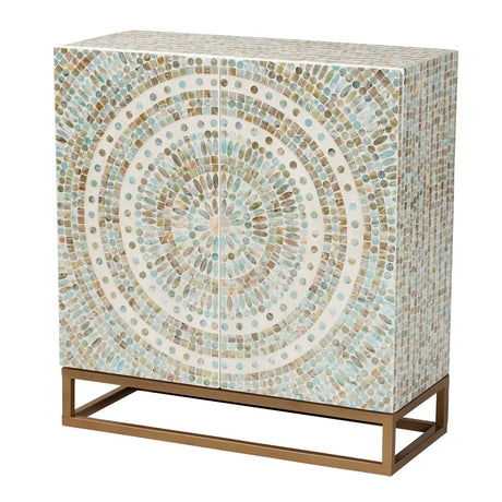 Modern European furniture - Multicolored Mother Of Pearl Cabinet - www.oroa.com