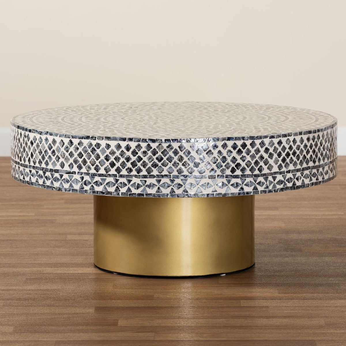 Modern European furniture - Mosaic Capiz Shell Coffee Table - www.oroa.com