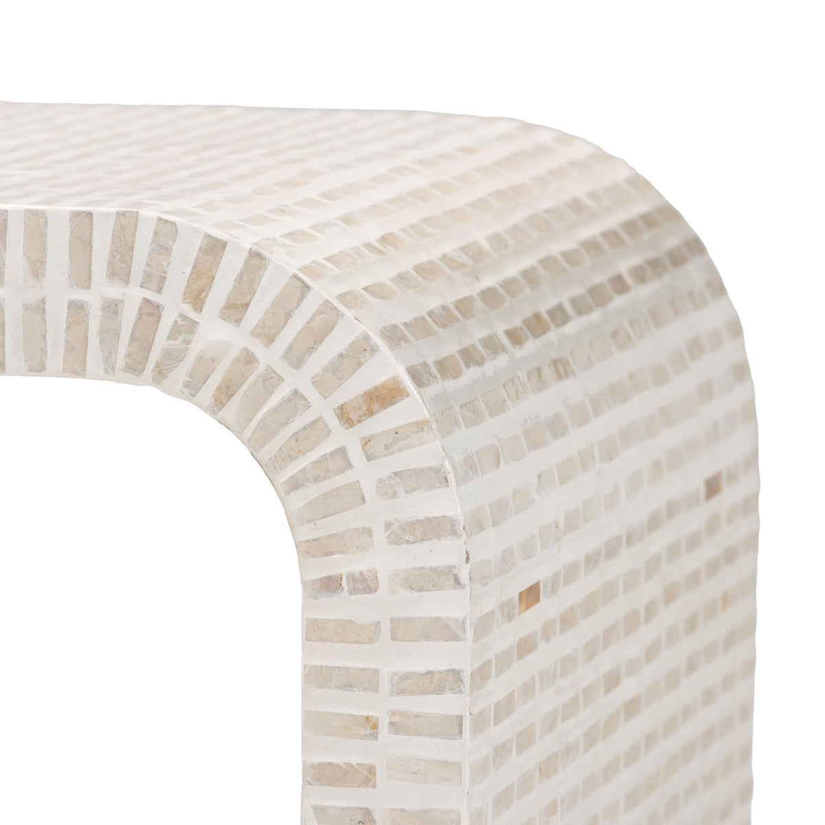 Modern European furniture - White Capiz Shell Side Table - www.oroa.com