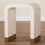 Modern European furniture - White Capiz Shell Side Table - www.oroa.com