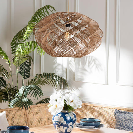 Modern European furniture - Jute Spiral Pendant Lamp - www.oroa.com