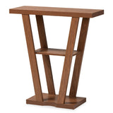 Modern European furniture - Walnut Angular Console Table - www.oroa.com
