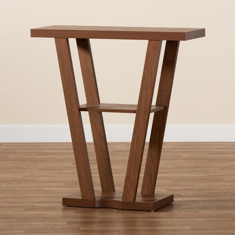 Modern European furniture - Walnut Angular Console Table - www.oroa.com