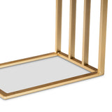 Modern European furniture - Gold C Shaped Marble End Table - www.oroa.com