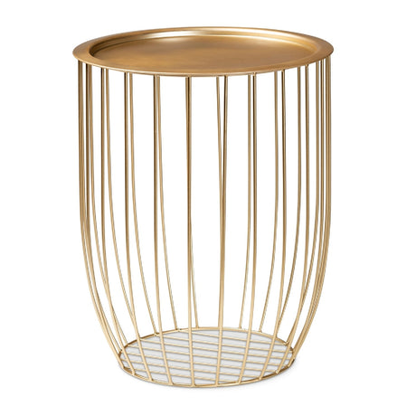 Modern European furniture - Gold Openwork Frame End Table - www.oroa.com