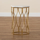 Modern European furniture - Hexagonal Marble End Table - www.oroa.com