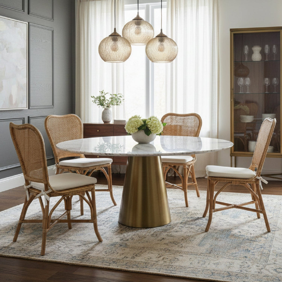 Contract furniture - Natural Rattan Dining Chair - www.oroatrade.com