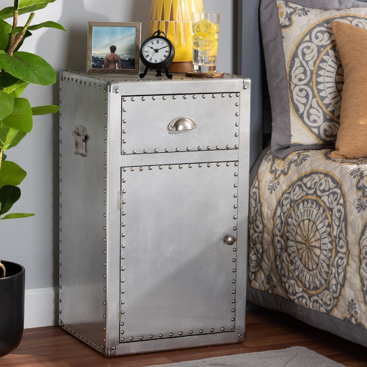 Modern European furniture - Silver Industrial Storage Cabinet - www.oroa.com