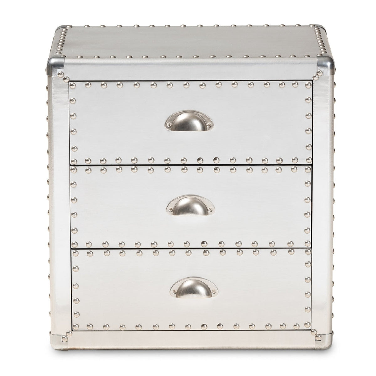 Modern European furniture - Silver 3 Drawer End Table - www.oroa.com
