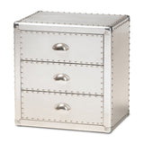 Modern European furniture - Silver 3 Drawer End Table - www.oroa.com