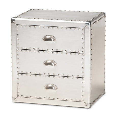 Modern European furniture - Silver 3 Drawer End Table - www.oroa.com