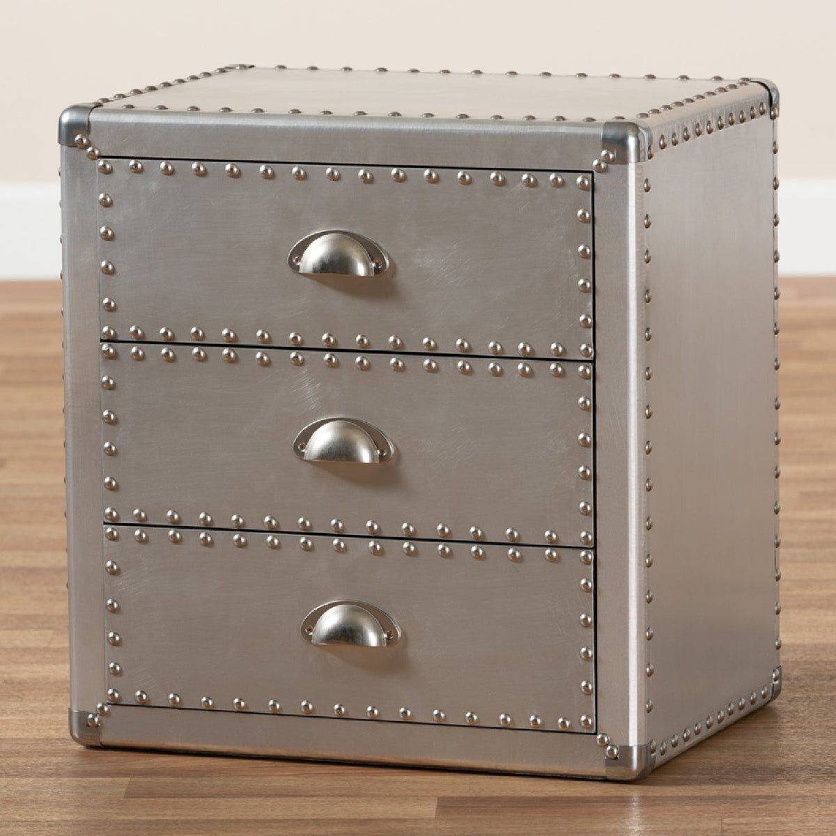 Modern European furniture - Silver 3 Drawer End Table - www.oroa.com