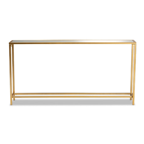Modern European furniture -  Gold Framed Glass Console Table - www.oroa.com