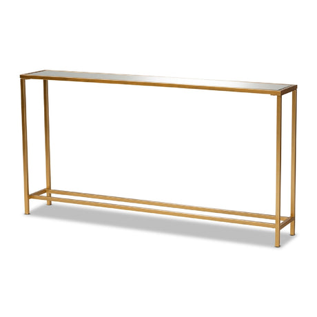 Modern European furniture -  Gold Framed Glass Console Table - www.oroa.com