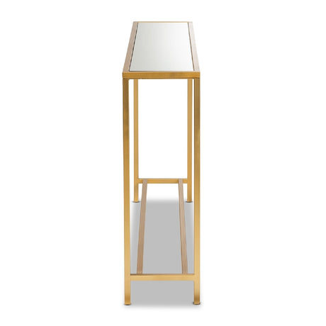 Modern European furniture -  Gold Framed Glass Console Table - www.oroa.com
