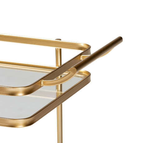 Modern European furniture - Gold Mobile Wine Bar Cart - www.oroa.com