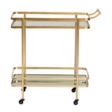 Modern European furniture - Gold Mobile Wine Bar Cart - www.oroa.com