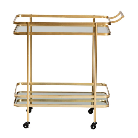 Modern European furniture - Gold Mobile Wine Bar Cart - www.oroa.com