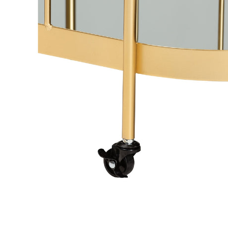 Modern European furniture - Brushed Gold Wine Bar Cart - www.oroa.com