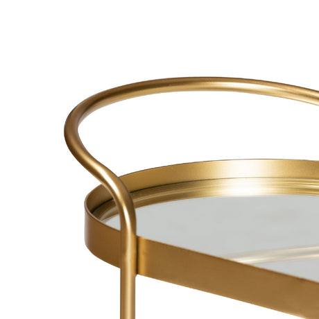 Modern European furniture - Brushed Gold Wine Bar Cart - www.oroa.com