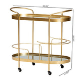 Modern European furniture - Brushed Gold Wine Bar Cart - www.oroa.com