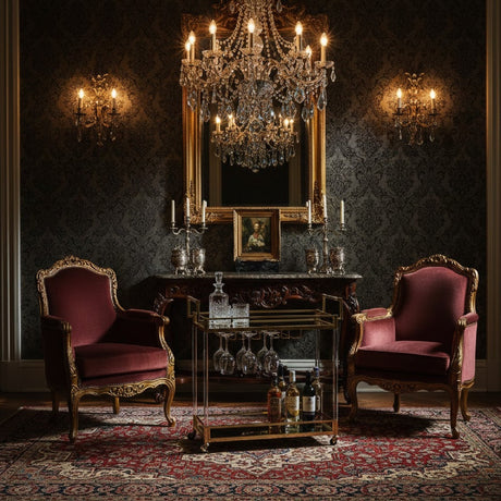 Modern European furniture - Gold & Glass Wine Cart  - www.oroa.com