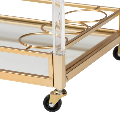 Modern European furniture - Gold & Glass Wine Cart  - www.oroa.com