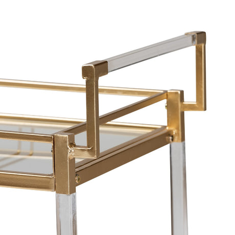 Modern European furniture - Gold & Glass Wine Cart  - www.oroa.com
