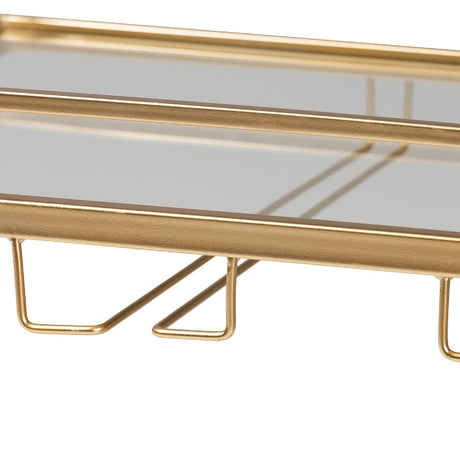 Modern European furniture - Gold & Glass Wine Cart  - www.oroa.com