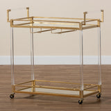 Modern European furniture - Gold & Glass Wine Cart  - www.oroa.com