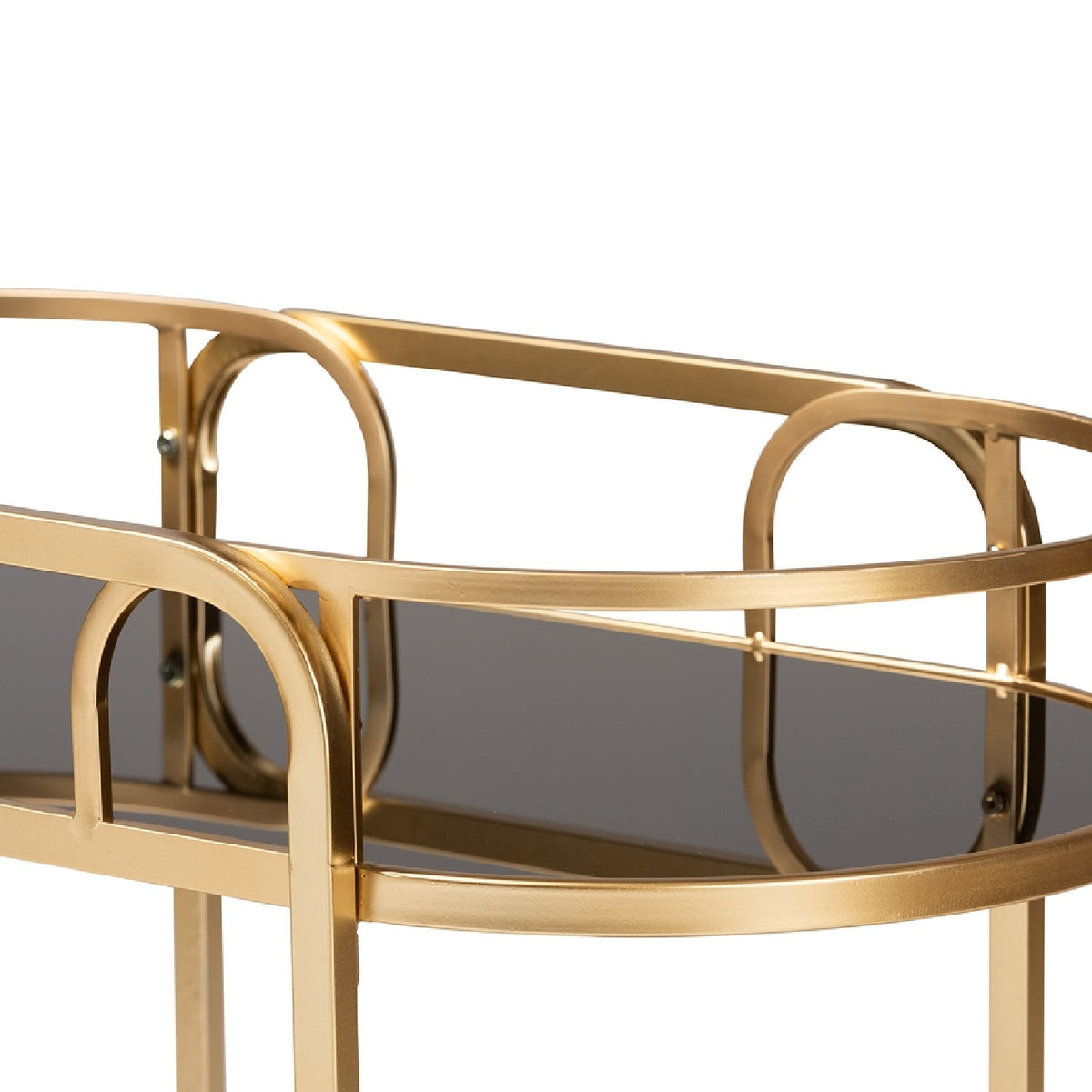 Modern European furniture - Gold 2-Tier Wine Cart - www.oroa.com