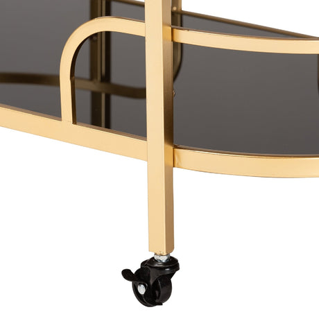Modern European furniture - Gold 2-Tier Wine Cart - www.oroa.com