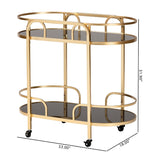 Modern European furniture - Gold 2-Tier Wine Cart - www.oroa.com