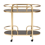 Modern European furniture - Gold 2-Tier Wine Cart - www.oroa.com