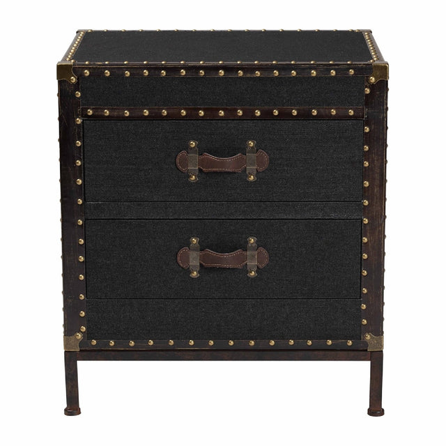 Modern European furniture - Black Canvas Trunk End Table - www.oroa.com