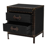 Modern European furniture - Black Canvas Trunk End Table - www.oroa.com