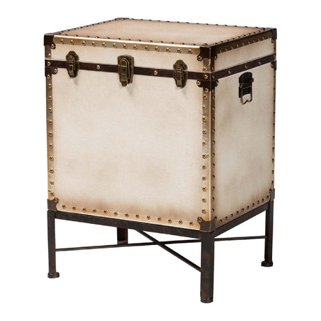 Modern European furniture - White Canvas Lift Top End Table - www.oroa.com