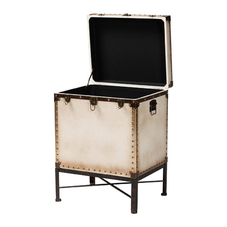 Modern European furniture - White Canvas Lift Top End Table - www.oroa.com