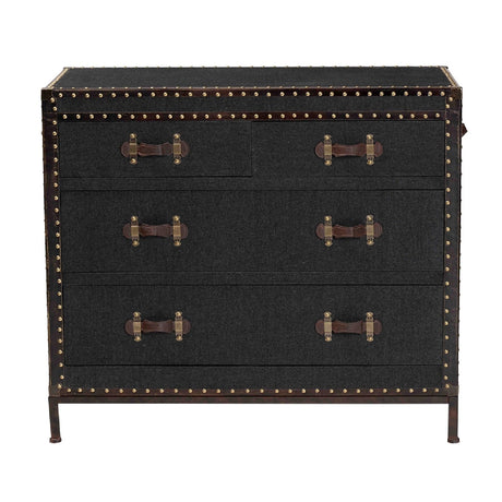 Modern European furniture - Vintage Black 4 Drawer Cabinet - www.oroa.com