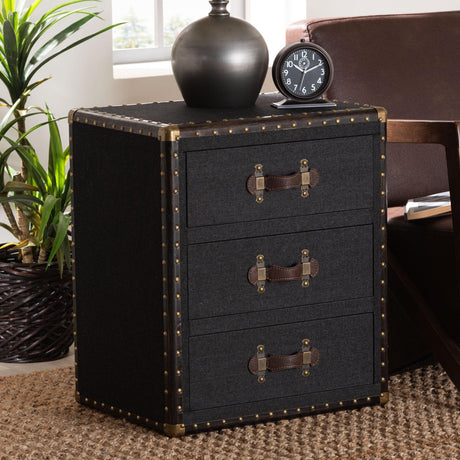Modern European furniture - Vintage 3 Drawer End Table - www.oroa.com