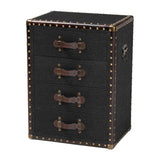 Modern European furniture - Vintage Metal 4 Drawer End Table - www.oroa.com