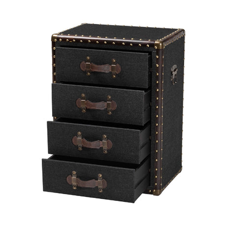 Modern European furniture - Vintage Metal 4 Drawer End Table - www.oroa.com