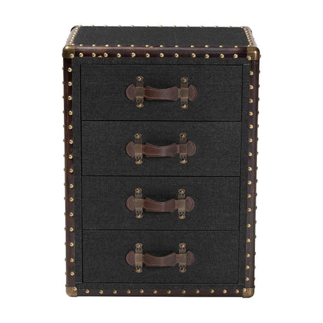 Modern European furniture - Vintage Metal 4 Drawer End Table - www.oroa.com