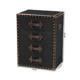 Modern European furniture - Vintage Metal 4 Drawer End Table - www.oroa.com