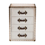 Modern European furniture - Vintage Metal 4 Drawer End Table - www.oroa.com
