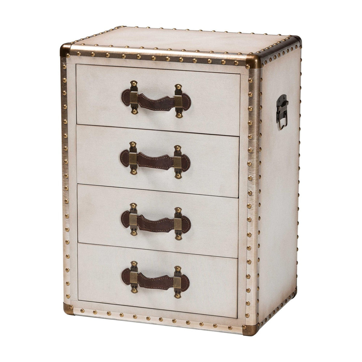Modern European furniture - Vintage Metal 4 Drawer End Table - www.oroa.com