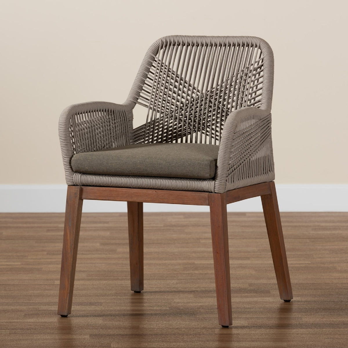 Modern European furniture - Gray Woven Rope Dining Chair - www.oroa.com