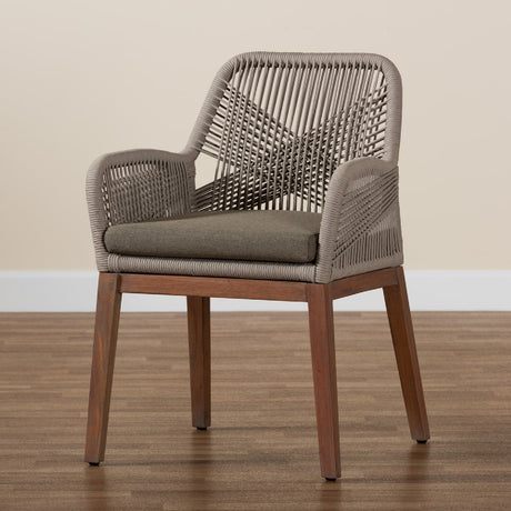 Modern European furniture - Gray Woven Rope Dining Chair - www.oroa.com