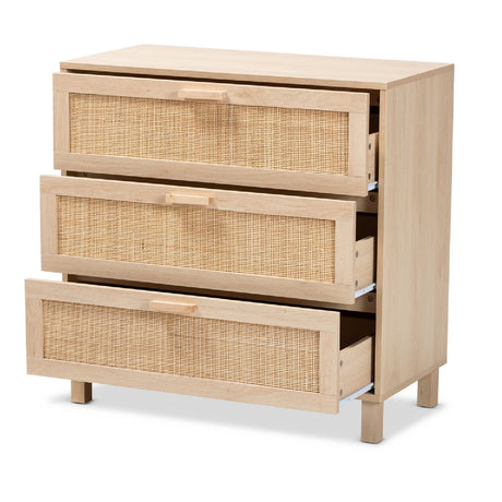 Modern European furniture - 3 Drawer Rattan Storage Cabinet - www.oroa.com